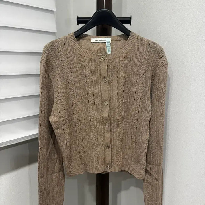 [BUNJANG] The Cashmere Summer Knit Crop Cardigan - Oat Beige / 한섬 더캐시미어 썸머 니트 크롭가디건 / 베이지