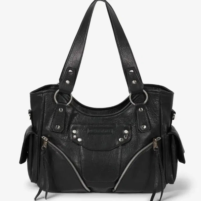 [BUNJANG] IUGAMAKARAS Studded Leather Shoulder Bag Black / 이우가마카라스 iugamakaras 스터드 레더 숄더백  블랙