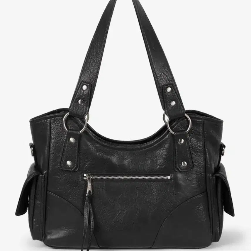 [BUNJANG] IUGAMAKARAS Studded Leather Shoulder Bag Black / 이우가마카라스 iugamakaras 스터드 레더 숄더백  블랙