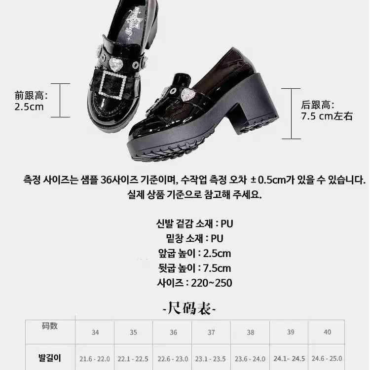 [BUNJANG] Chunhakmong Middle Platform Chunky Heel Shoes / 전학생 천국몽경 미들굽 플랫폼 통굽 구두