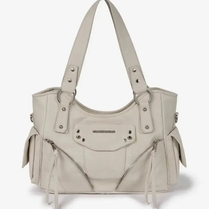 [BUNJANG] IuGamakaras Studded Leather Shoulder Bag Cream / 이우가마카라스 iugamakaras 스터드 레더 숄더백  크림
