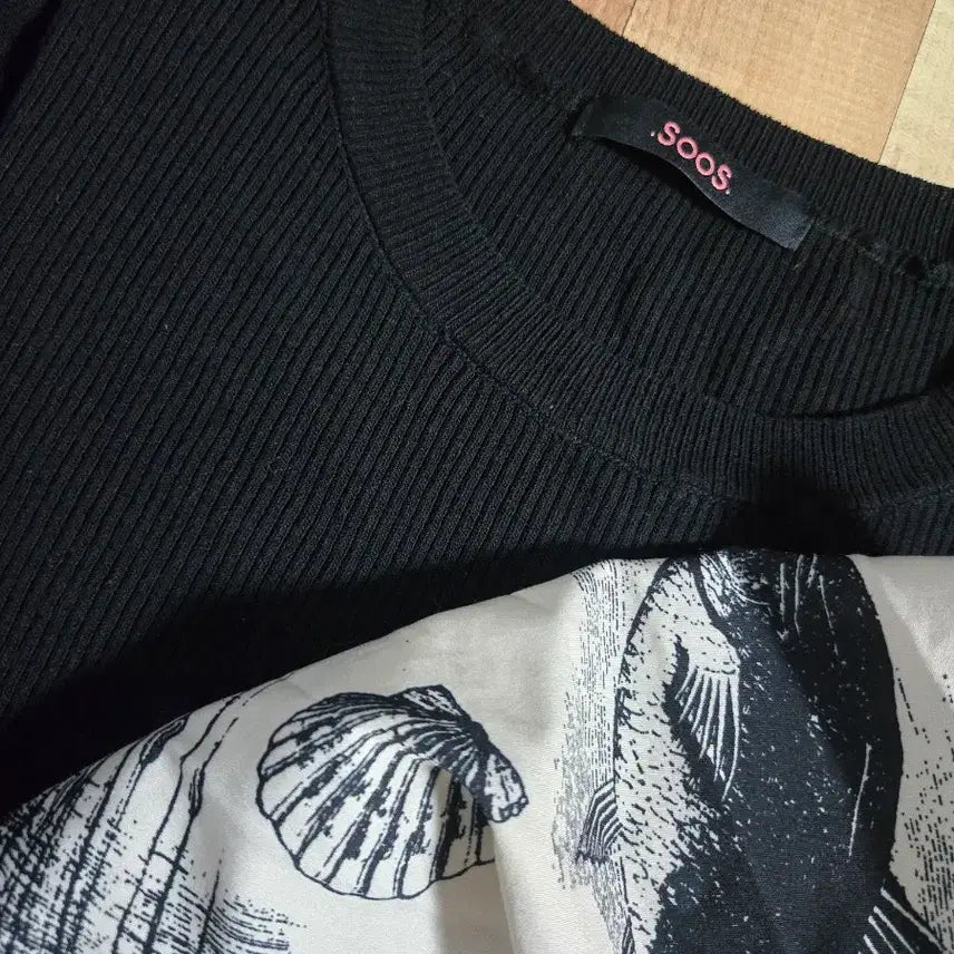 [BUNJANG] SooS Ribbed Colorblock Long Dress / SooS 골지 배색 롱원피스