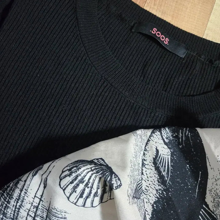 [BUNJANG] SooS Ribbed Colorblock Long Dress / SooS 골지 배색 롱원피스