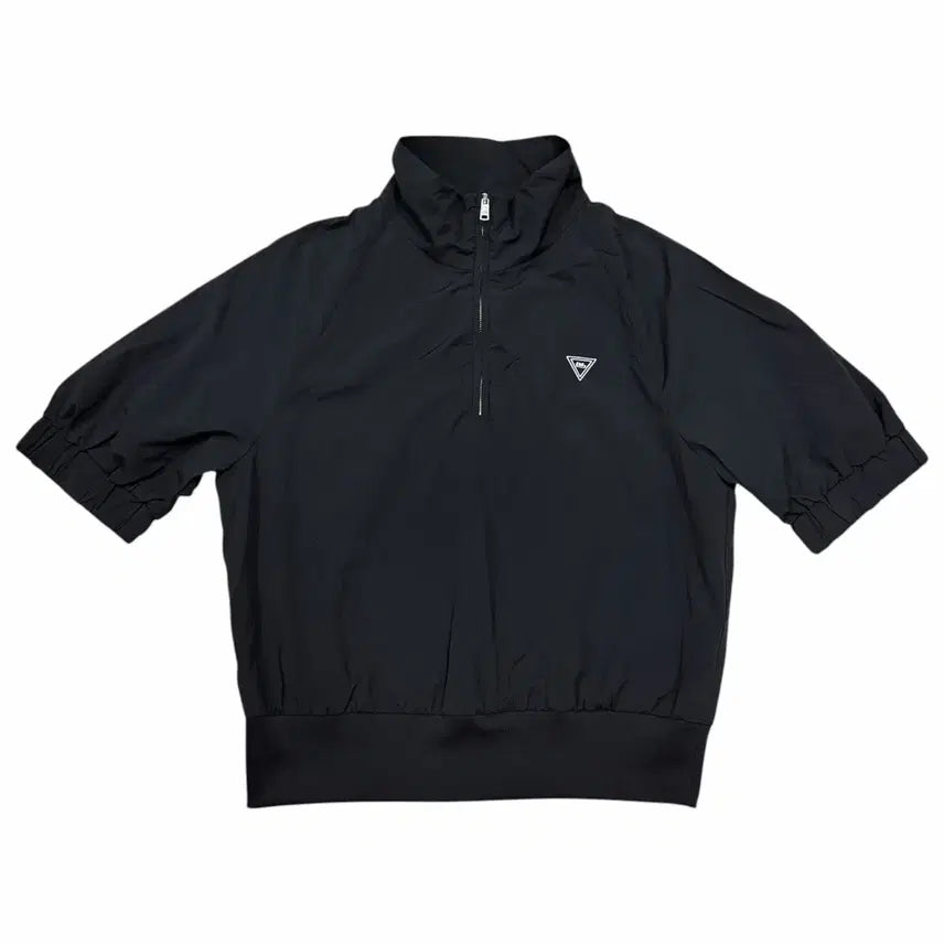 [BUNJANG] Lucky Marche Runglan Half Zip-Up Anorak Short Sleeve Black M / 럭키마르쉐 랭글런 하프집업 아노락 반팔 블랙 M