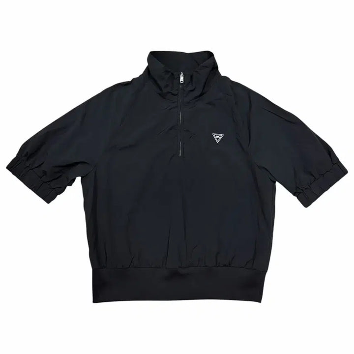 [BUNJANG] Lucky Marche Runglan Half Zip-Up Anorak Short Sleeve Black M / 럭키마르쉐 랭글런 하프집업 아노락 반팔 블랙 M