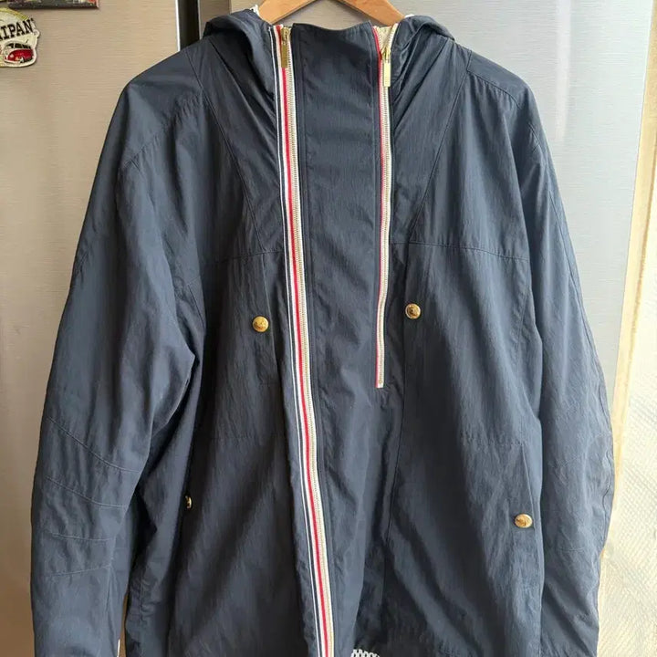 [BUNJANG] Thom Browne Tricolor Navy Windbreaker Jacket Size 3 / 톰브라운 삼선 네이비 바람막이 3