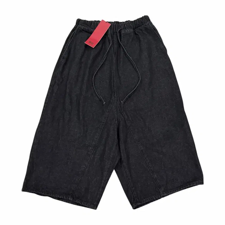 [BUNJANG] Kichul Washed Black Long Bermuda Denim Pants / 기철 롱 버뮤다 데님 팬츠 바지 워시드 블랙 46