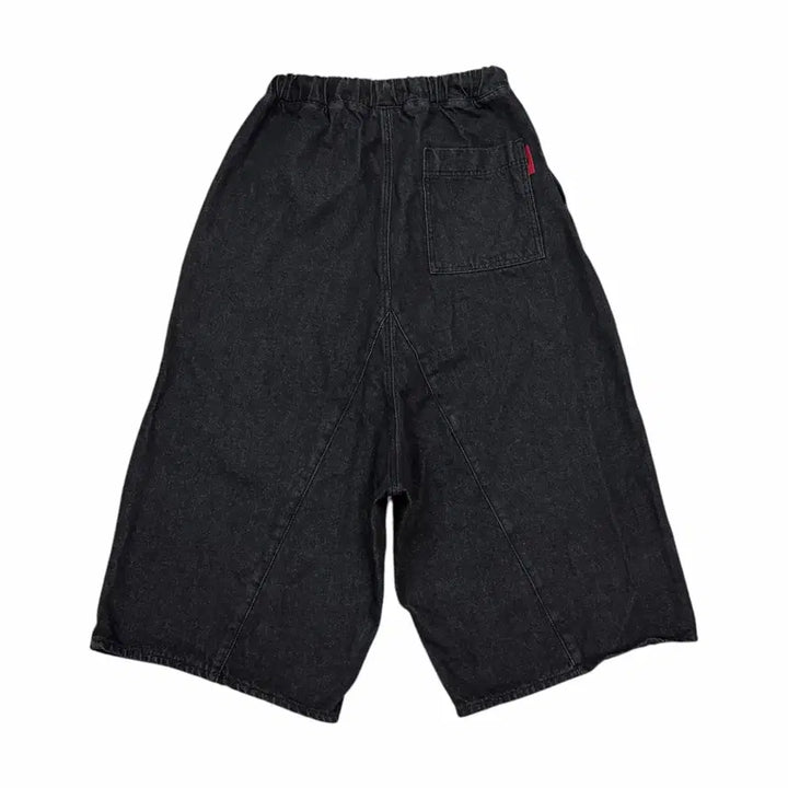 [BUNJANG] Kichul Washed Black Long Bermuda Denim Pants / 기철 롱 버뮤다 데님 팬츠 바지 워시드 블랙 46