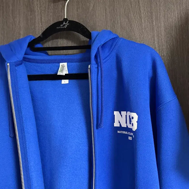 [BUNJANG] Kissmos NCB Fleece Lined Hooded Zip-Up Blue / 키스모스 NCB 기모 후드집업 블루