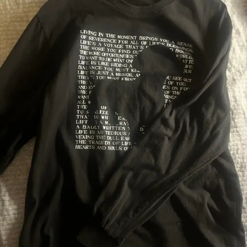[BUNJANG] Long Sleeve T-Shirt - Black, Medium / 롱슬리브 블랙 M