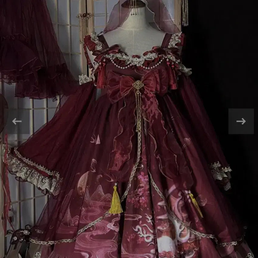 [BUNJANG] Zhongbu Hanfu Lolita Dress / 중브 한푸로리타 원피스 고스펑크 지뢰 멘헤라