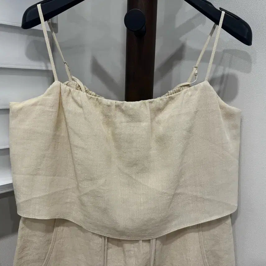 [BUNJANG] TIME Linen Layered Spaghetti Strap Dress / 한섬타임 린넨 레이어드 끈 나시 원피스