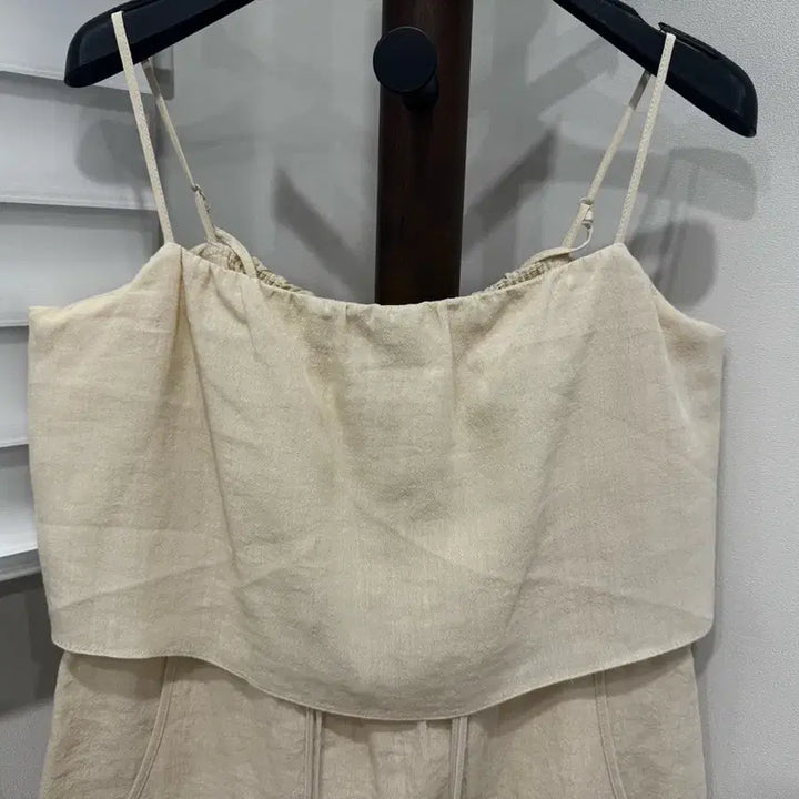 [BUNJANG] TIME Linen Layered Spaghetti Strap Dress / 한섬타임 린넨 레이어드 끈 나시 원피스