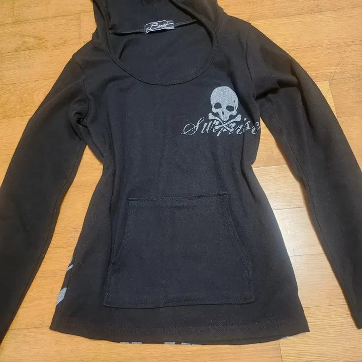 [BUNJANG] Legend Angel Wings Skull Tight Fit Hoodie / 레전드 천사날개 스컬 딱붙 후드티