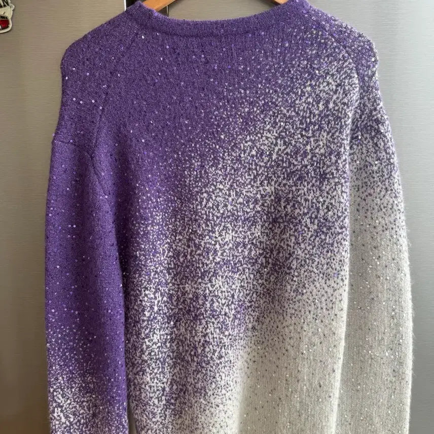 [BUNJANG] Dior Sequin Knit Sweater Purple Size S / 디올 스팽글 퍼플 니트 S