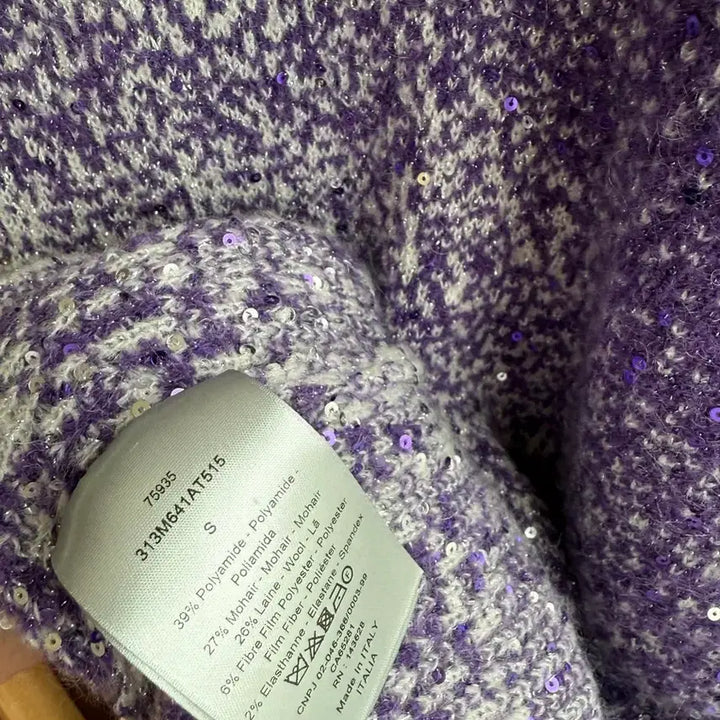 [BUNJANG] Dior Sequin Knit Sweater Purple Size S / 디올 스팽글 퍼플 니트 S