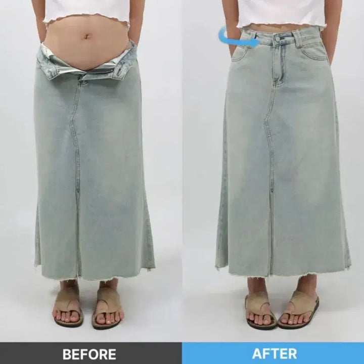[BUNJANG] CURBME Cool Summer Light Wash Denim Skirt 4XL / 에이블리 커브미 쿨썸머 연청 데님 스커트 4xl