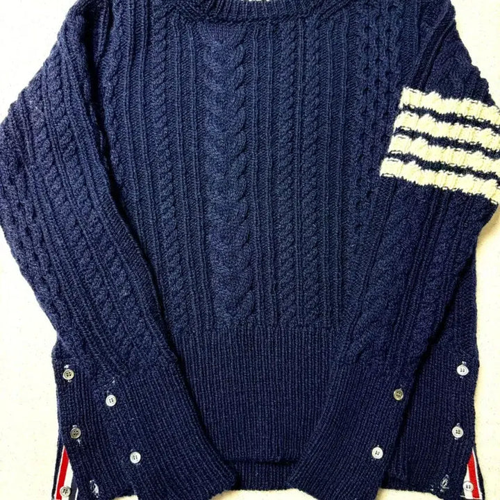 [BUNJANG] Thom Browne Aran Cable Knit Sweater Navy Size 3 / 톰브라운 아란케이블 니트 (3size)