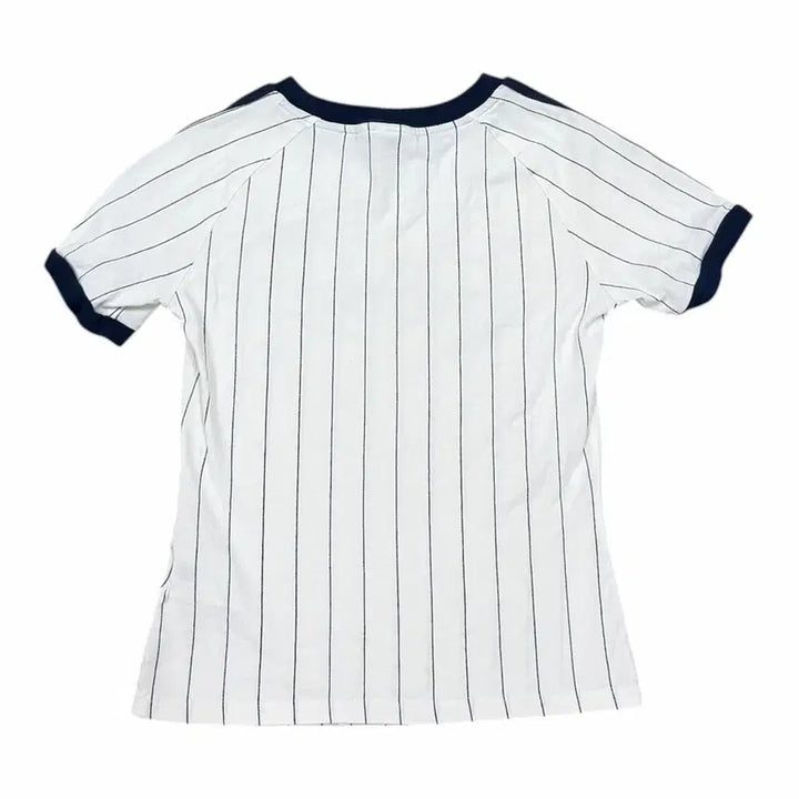 [BUNJANG] Adidas Linear Calli Graphic Stripe Short Sleeve T-Shirt White Navy S / 아디다스 딱붙핏 리니어 캘리 그래픽 스트라이프 반팔 화이트 네이비 S