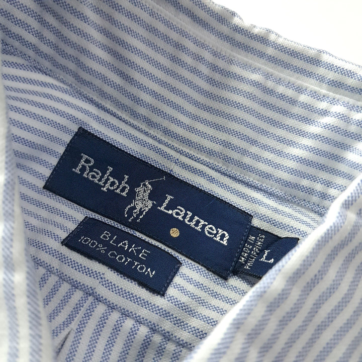 [BUNJANG] Polo Ralph Lauren 90s Blake Classic Blue Stripe Short Sleeve Shirt (L) / CK662 L 폴로 90s 클래식 블루 스트라이프 반팔 셔츠 남방