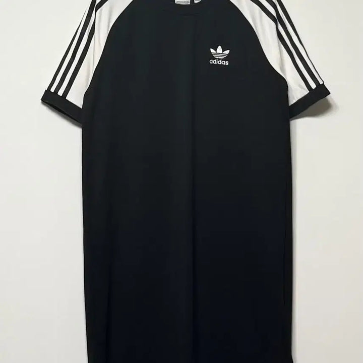 [BUNJANG] Adidas Three-Stripes Long Sleeve T-Shirt Dress Black / 아디다스 삼선 반팔 롱 원피스 블랙