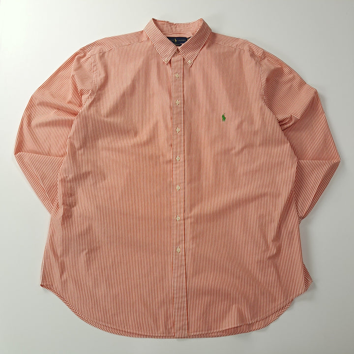 [BUNJANG] Polo Ralph Lauren 2XLT Orange Stripe Button-Down Shirt / CK668 2XLT 폴로 00s 오렌지 스트라이프 셔츠 남방