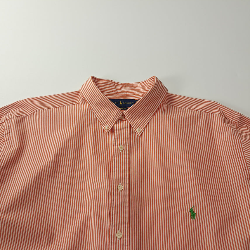 [BUNJANG] Polo Ralph Lauren 2XLT Orange Stripe Button-Down Shirt / CK668 2XLT 폴로 00s 오렌지 스트라이프 셔츠 남방