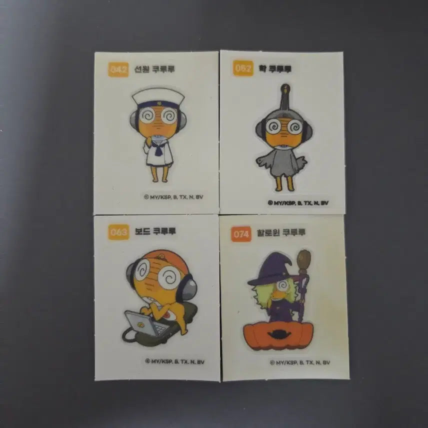 [BUNJANG] Keroro Tamadger Stickers Bundle Set / [4장 일괄] 케로로 띠부씰 쿠루루 선원 학 보드 할로윈 스티커