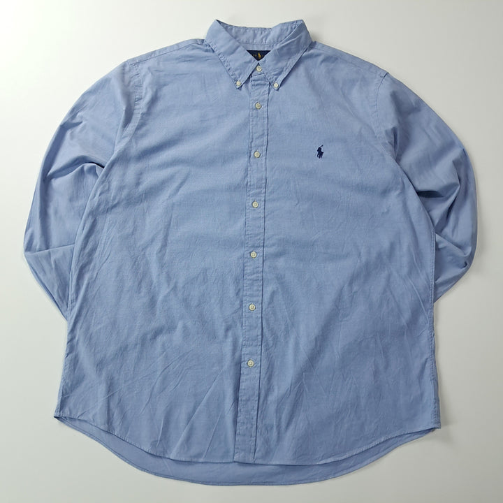 [BUNJANG] Polo Ralph Lauren Classic Fit Light Blue Stretch Oxford Button-Down Shirt XXL / CK672 2XL 폴로 QR  블루 버튼다운 셔츠 남방