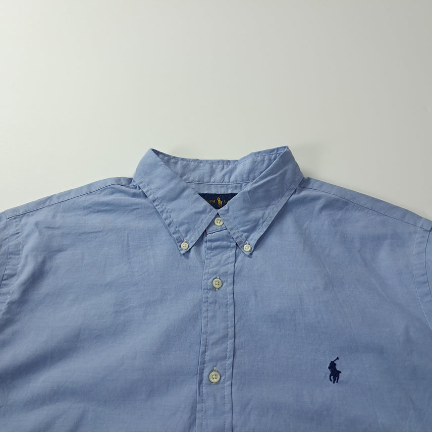 [BUNJANG] Polo Ralph Lauren Classic Fit Light Blue Stretch Oxford Button-Down Shirt XXL / CK672 2XL 폴로 QR  블루 버튼다운 셔츠 남방