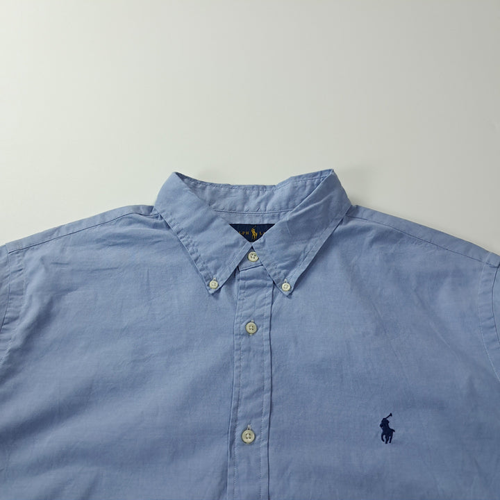 [BUNJANG] Polo Ralph Lauren Classic Fit Light Blue Stretch Oxford Button-Down Shirt XXL / CK672 2XL 폴로 QR  블루 버튼다운 셔츠 남방