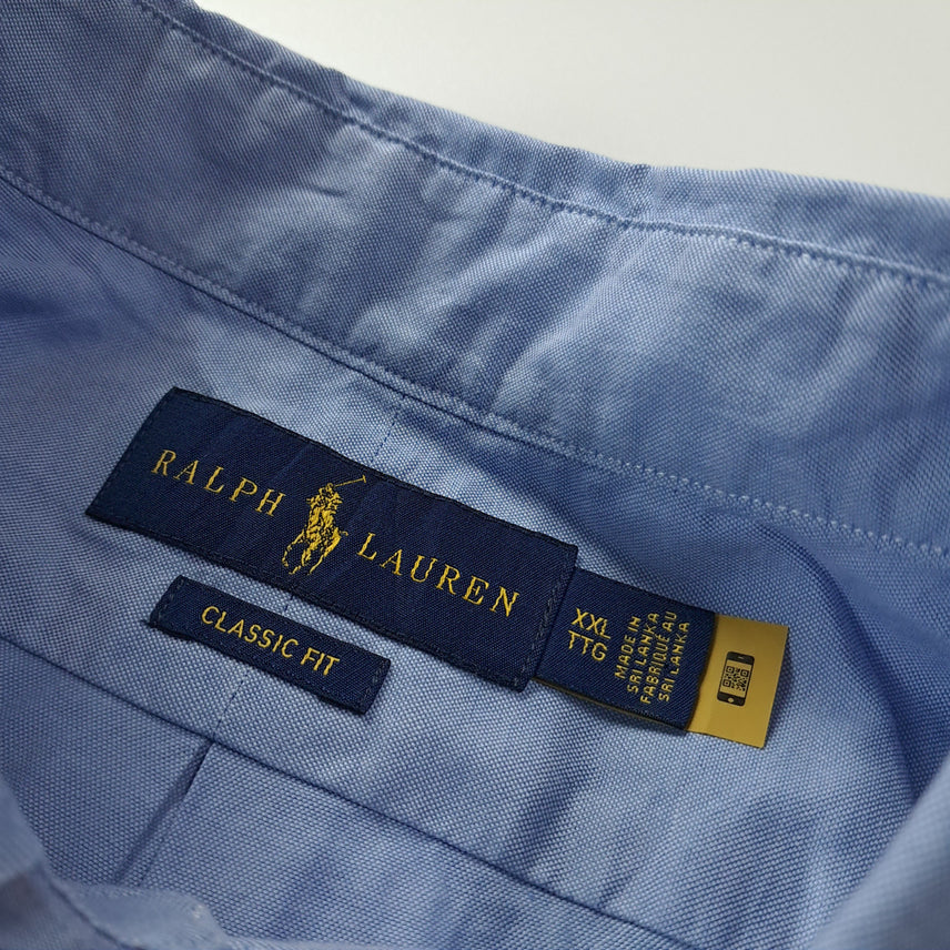 [BUNJANG] Polo Ralph Lauren Classic Fit Light Blue Stretch Oxford Button-Down Shirt XXL / CK672 2XL 폴로 QR  블루 버튼다운 셔츠 남방