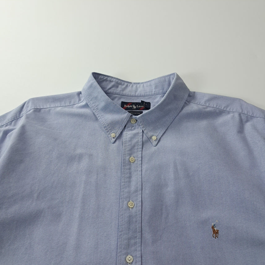 [BUNJANG] Polo 90s Remake Box Fit Blue Oxford Shirt / CK675 4XB 폴로 90s 미국판 리메이크 박스핏 블루 셔츠 남방