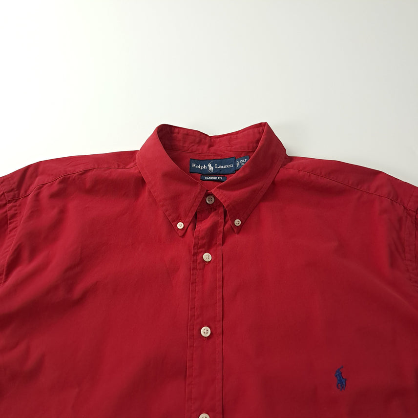 [BUNJANG] Polo 00s Red Button-Down Short Sleeve Shirt 2XLT / CK678 2XLT 폴로 00s 레드 버튼다운 반팔 셔츠 남방