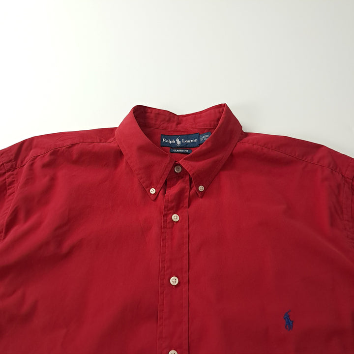 [BUNJANG] Polo 00s Red Button-Down Short Sleeve Shirt 2XLT / CK678 2XLT 폴로 00s 레드 버튼다운 반팔 셔츠 남방