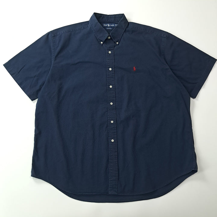 [BUNJANG] Polo Ralph Lauren 90s Blake Fit Navy Red Pony Embroidered Short Sleeve Shirt 2XLT / CK679 2XLT 폴로 90s 네이비 레드포니 반팔 셔츠 남방