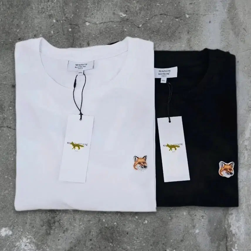 [BUNJANG] Maison Kitsuné Fox Head Short Sleeve T-Shirt (Black/White) / 정품/무료배송) 메종키츠네 폭스헤드 반팔 , 블랙 화이트