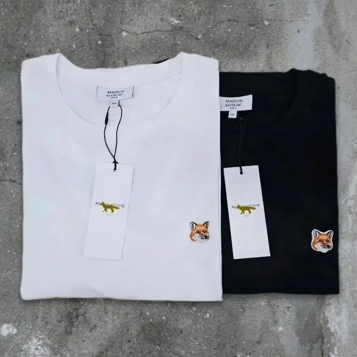 [BUNJANG] Maison Kitsuné Fox Head Short Sleeve T-Shirt (Black/White) / 정품/무료배송) 메종키츠네 폭스헤드 반팔 , 블랙 화이트