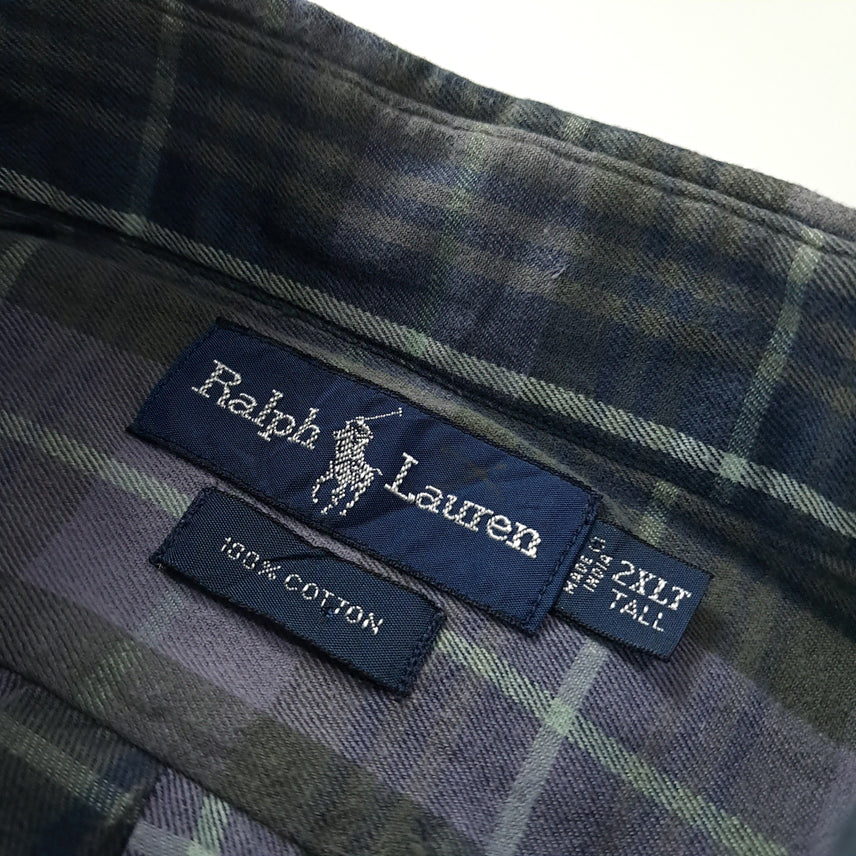 [BUNJANG] Polo 90s Madras Check Dusty Purple Shirt 2XLT / CK680 2XLT 폴로 90s 마드라스 체크 더스티퍼플 셔츠 남방
