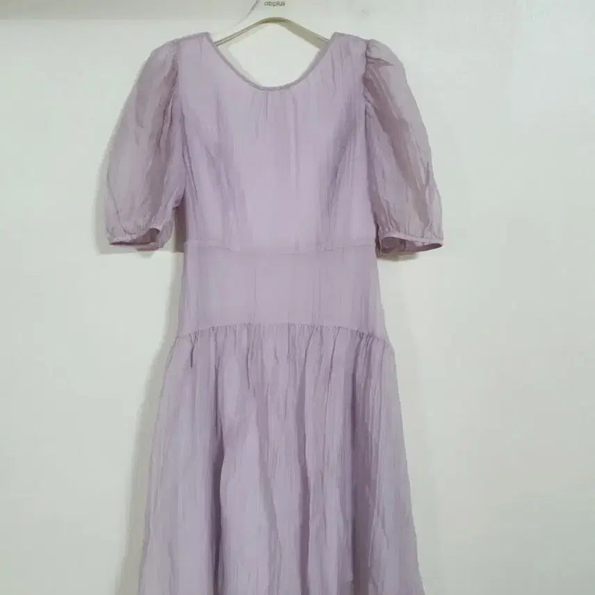 [BUNJANG] It Michaa Purple Shirring Short-Sleeve Long Dress / 잇미샤 퍼플 셔링 반팔 롱 원피스