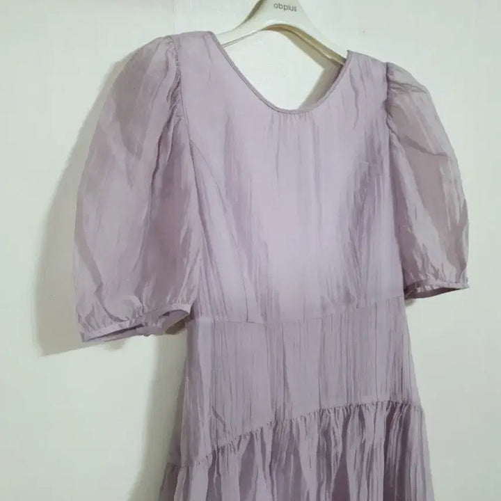 [BUNJANG] It Michaa Purple Shirring Short-Sleeve Long Dress / 잇미샤 퍼플 셔링 반팔 롱 원피스