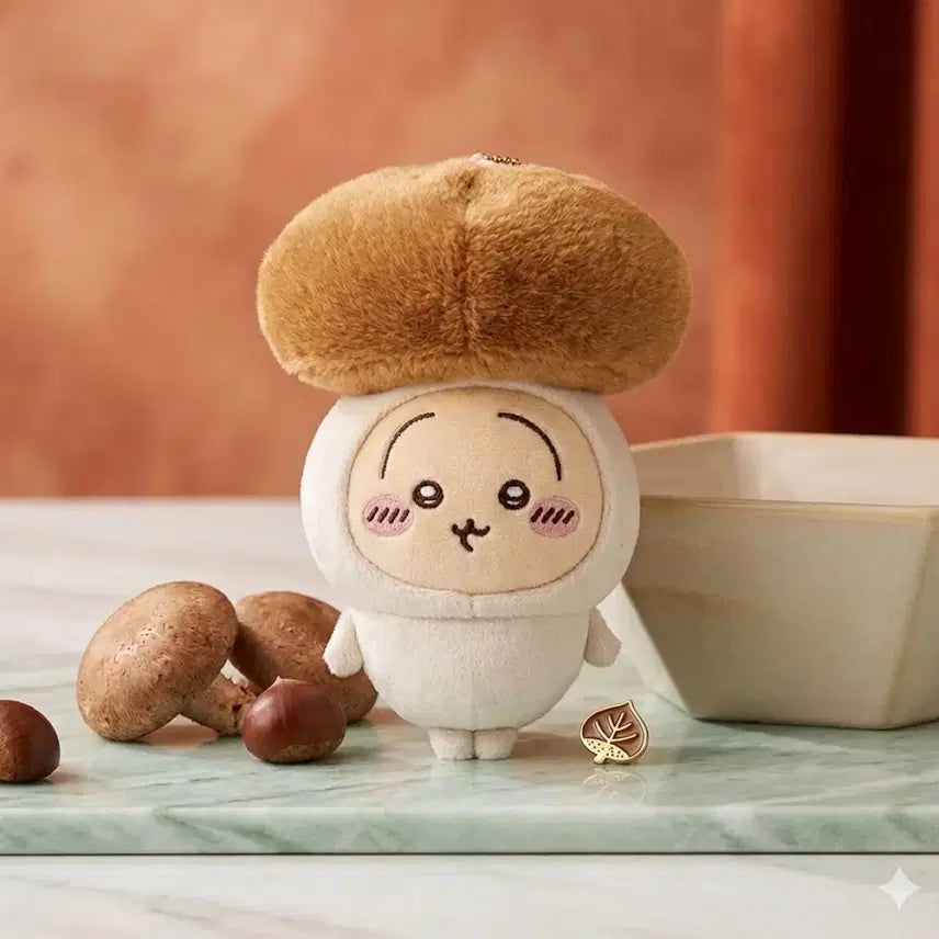 [BUNJANG] Cheekawaii Usagi Mushroom Mascot Plush Keychain / 정품)치이카와 우사기 버섯 마스코트 인형 키링
