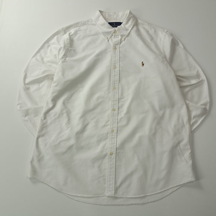 [BUNJANG] Polo Ralph Lauren Classic Fit Multi-Pony Embroidered White Cotton Shirt XXL / CK683 2XL 폴로 멀티포니 클래식핏 화이트 셔츠 남방