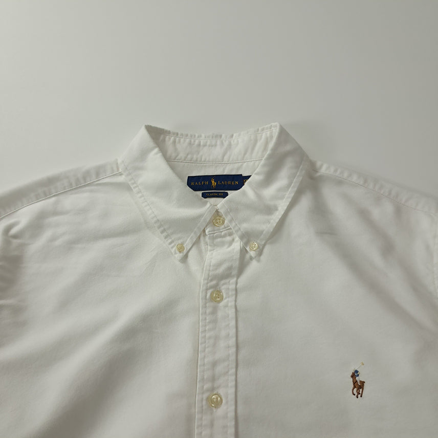[BUNJANG] Polo Ralph Lauren Classic Fit Multi-Pony Embroidered White Cotton Shirt XXL / CK683 2XL 폴로 멀티포니 클래식핏 화이트 셔츠 남방