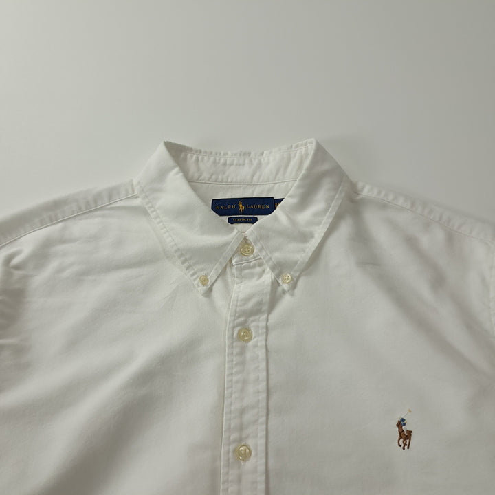 [BUNJANG] Polo Ralph Lauren Classic Fit Multi-Pony Embroidered White Cotton Shirt XXL / CK683 2XL 폴로 멀티포니 클래식핏 화이트 셔츠 남방