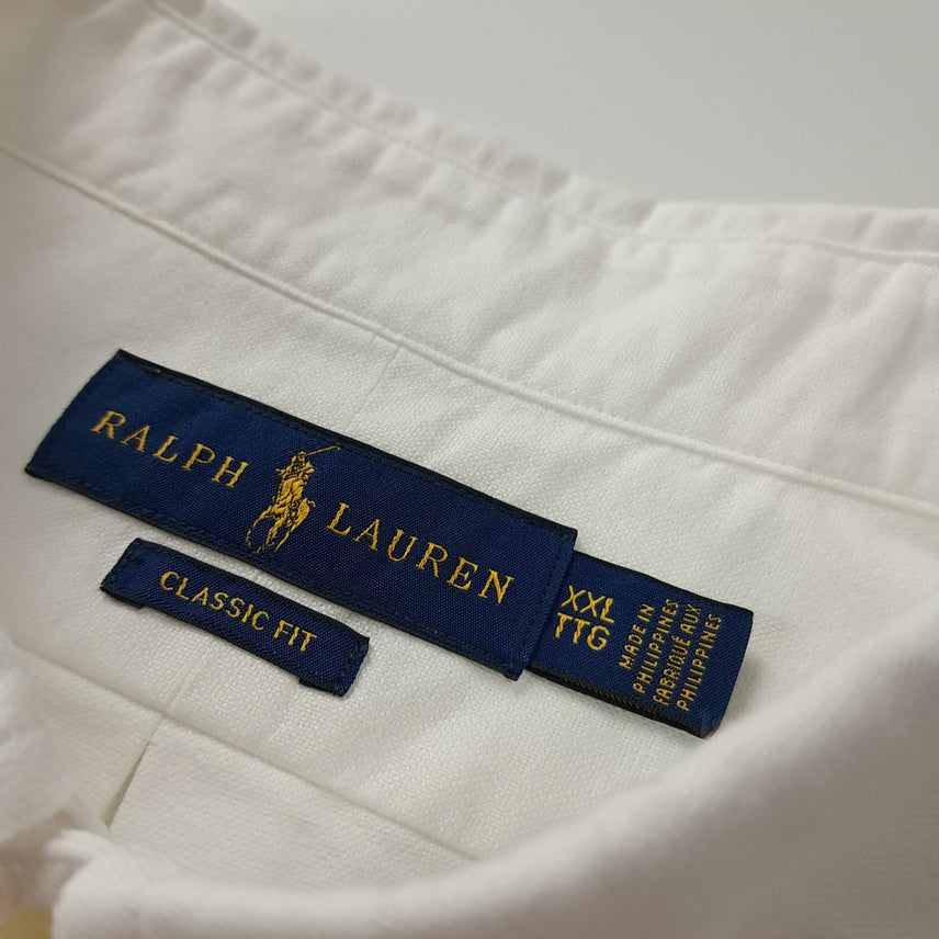[BUNJANG] Polo Ralph Lauren Classic Fit Multi-Pony Embroidered White Cotton Shirt XXL / CK683 2XL 폴로 멀티포니 클래식핏 화이트 셔츠 남방
