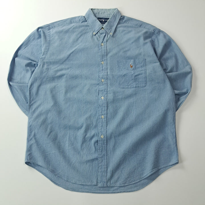 [BUNJANG] Polo Ralph Lauren 90s Big Shirt Chambray Multi-Pony Embroidered Shirt L / CK685 L 폴로 90s 빅셔츠 멀티포니 샴브레이 셔츠남방