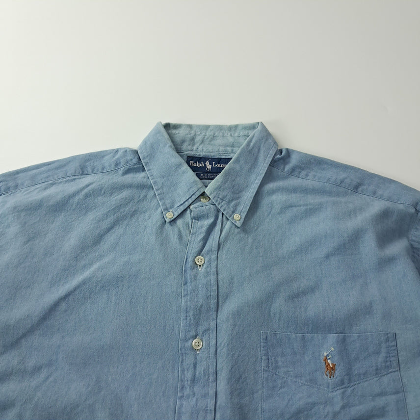 [BUNJANG] Polo Ralph Lauren 90s Big Shirt Chambray Multi-Pony Embroidered Shirt L / CK685 L 폴로 90s 빅셔츠 멀티포니 샴브레이 셔츠남방