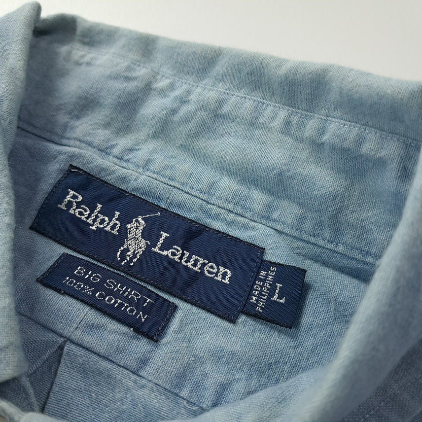 [BUNJANG] Polo Ralph Lauren 90s Big Shirt Chambray Multi-Pony Embroidered Shirt L / CK685 L 폴로 90s 빅셔츠 멀티포니 샴브레이 셔츠남방