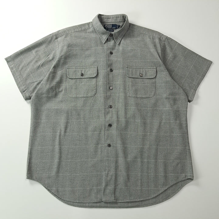[BUNJANG] Polo Ralph Lauren Benford 90s US Edition Gray Check Short Sleeve Work Shirt XL / CK686 XL 폴로 90s 미국판 그레이체크 벤포드 반팔 워크 셔츠 남